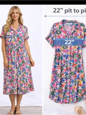 Compañía Fantástica Floral Midi Shirt Dress (Size M)